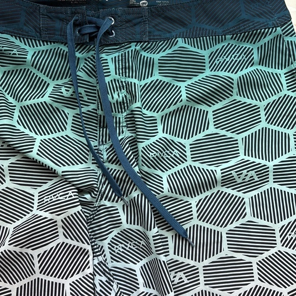 RVCA Geometric Boxy Swim Board Shorts Ombré Mn’s 36